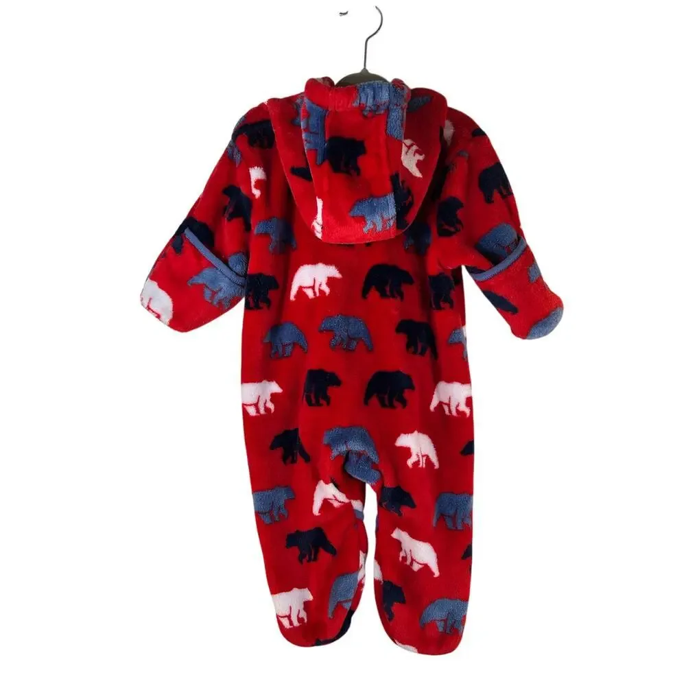 HATLEY Boy’s Wild Polar Bear Fuzzy Fleece Bundler / Size: 6-9 Months